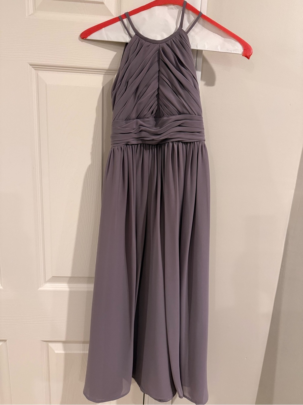 Girls Mauve Halter Chiffon Dress